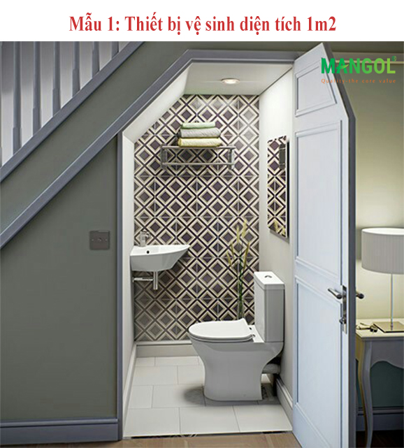 Thiết bị vệ sinh cho phòng tắm 1m2 - phù hợp cho thiết kế phòng tắm nhỏ. Những thiết bị vệ sinh phù hợp cho phòng tắm có kích thước hẹp như lavabo, bàn cầu tiết kiệm diện tích và vòi sen có thể điều chỉnh để phù hợp với không gian phòng tắm nhỏ. Bạn không cần phải lo ngại về việc không đủ chỗ để đặt thiết bị vệ sinh trong phòng tắm nhà mình nữa.